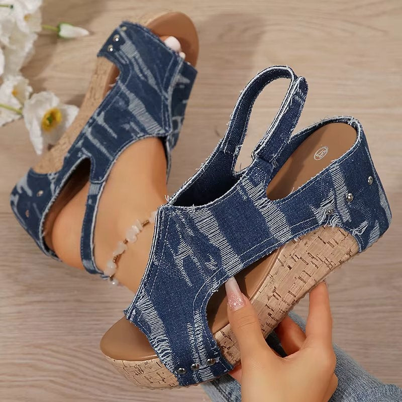 Anika | Women's Cork Wedge Sandals