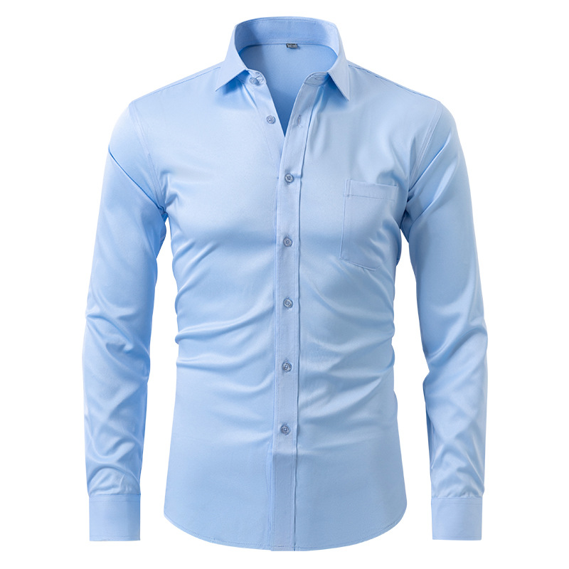 Men’s Shirt with Elastic Fabric and Smooth Finish