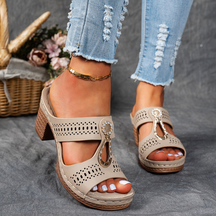 Finley | Women's Orthopedic Rhinestone Flat Sandals