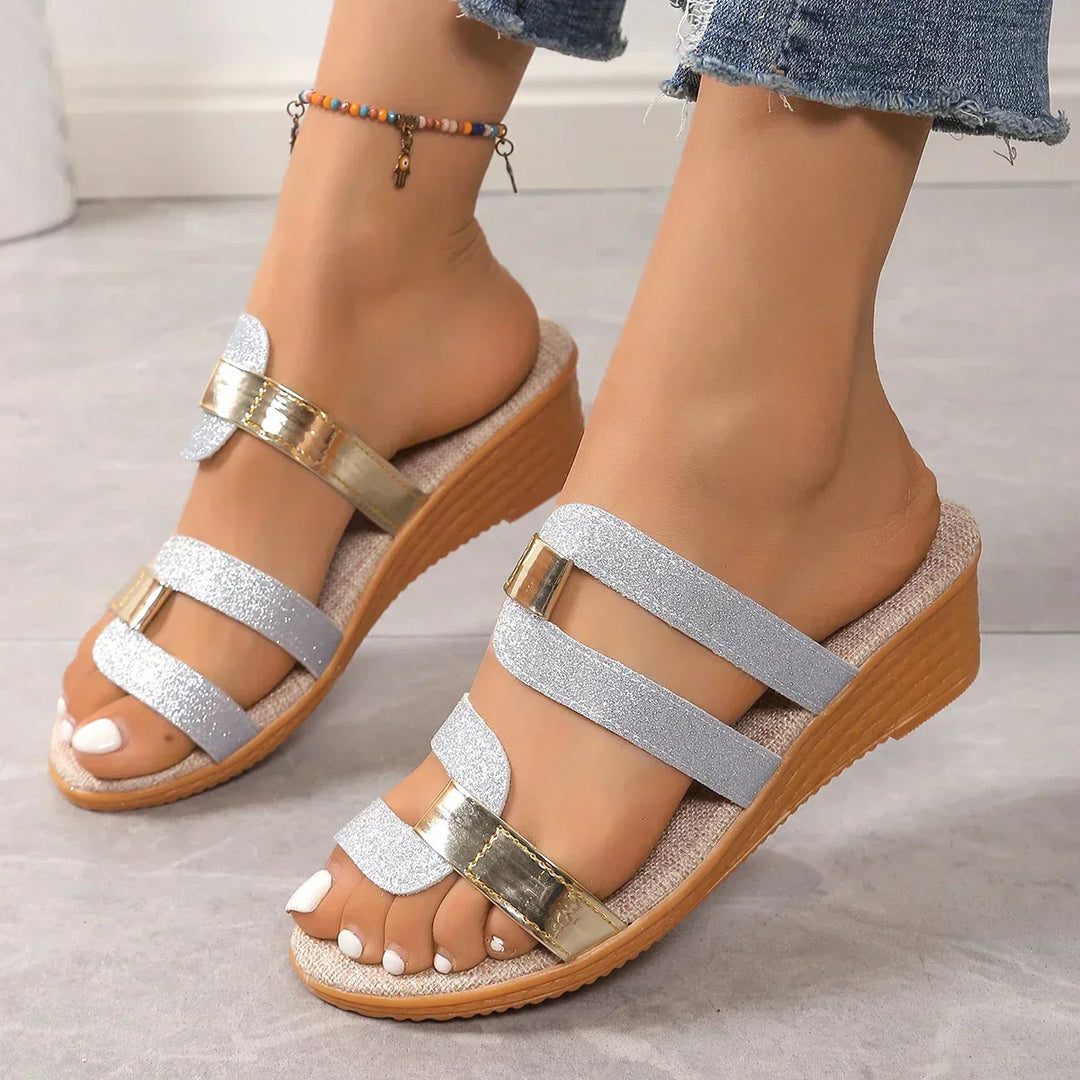 Clementine | Women's Woven Slip-On Buckle Sandals