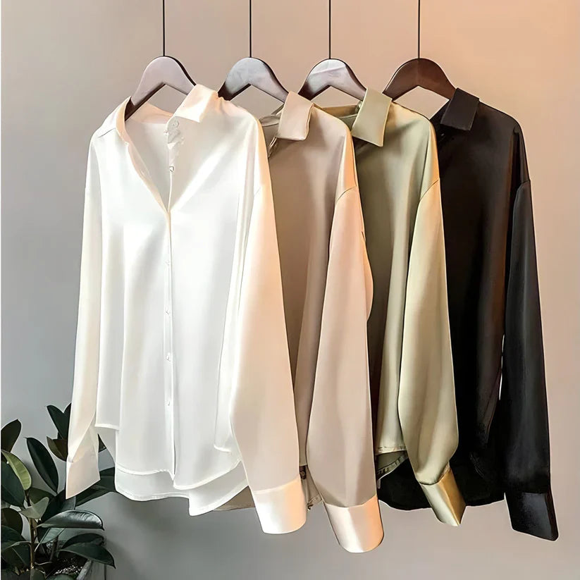 Women’s Shirt with Long Sleeves and Button Closure